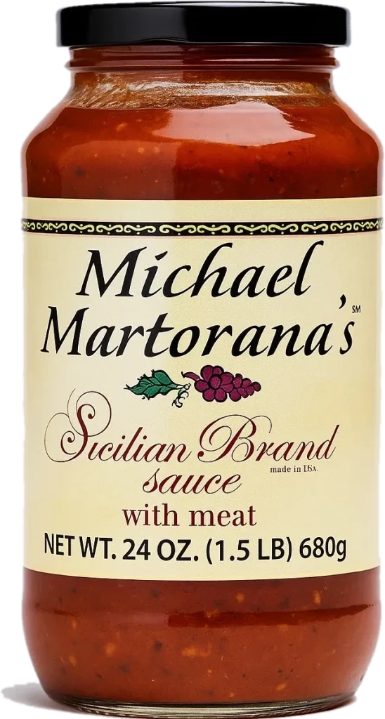 24 oz jar of Michael Martorana's Sicilian sauce with meat