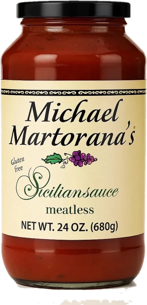 24 oz jar of Michael Martorana's Sicilian meatless sauce