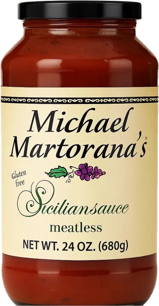 24 oz jar of Michael Martorana's Sicilian meatless sauce